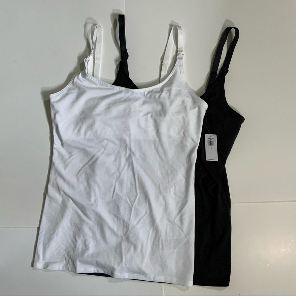 Old Navy NWT Nursing Cami Tank Tops, Small, White And Black Bundle (2 pack)